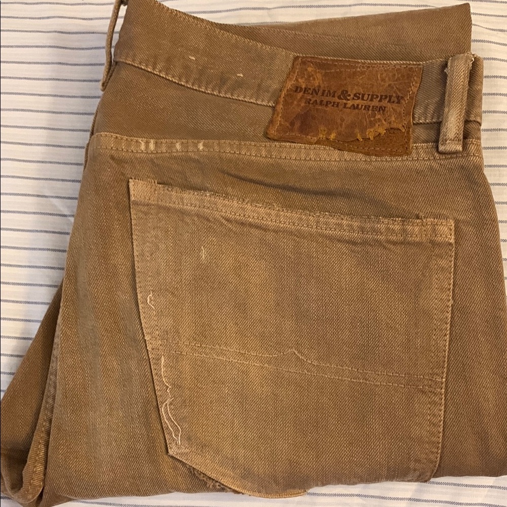 Denim & Supply Ralph Lauren Men's distressed Tan Jeans